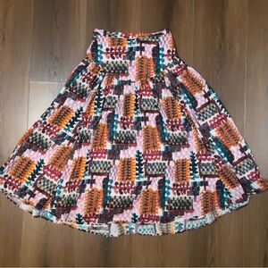 Anthropologie Midi Multicolor A-Line Skirt